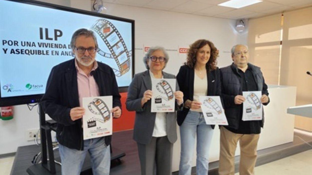 Presentación de la ILP de vivienda por paret de Sindicatos, Facua y Red Vecinal Andaluza / UGT