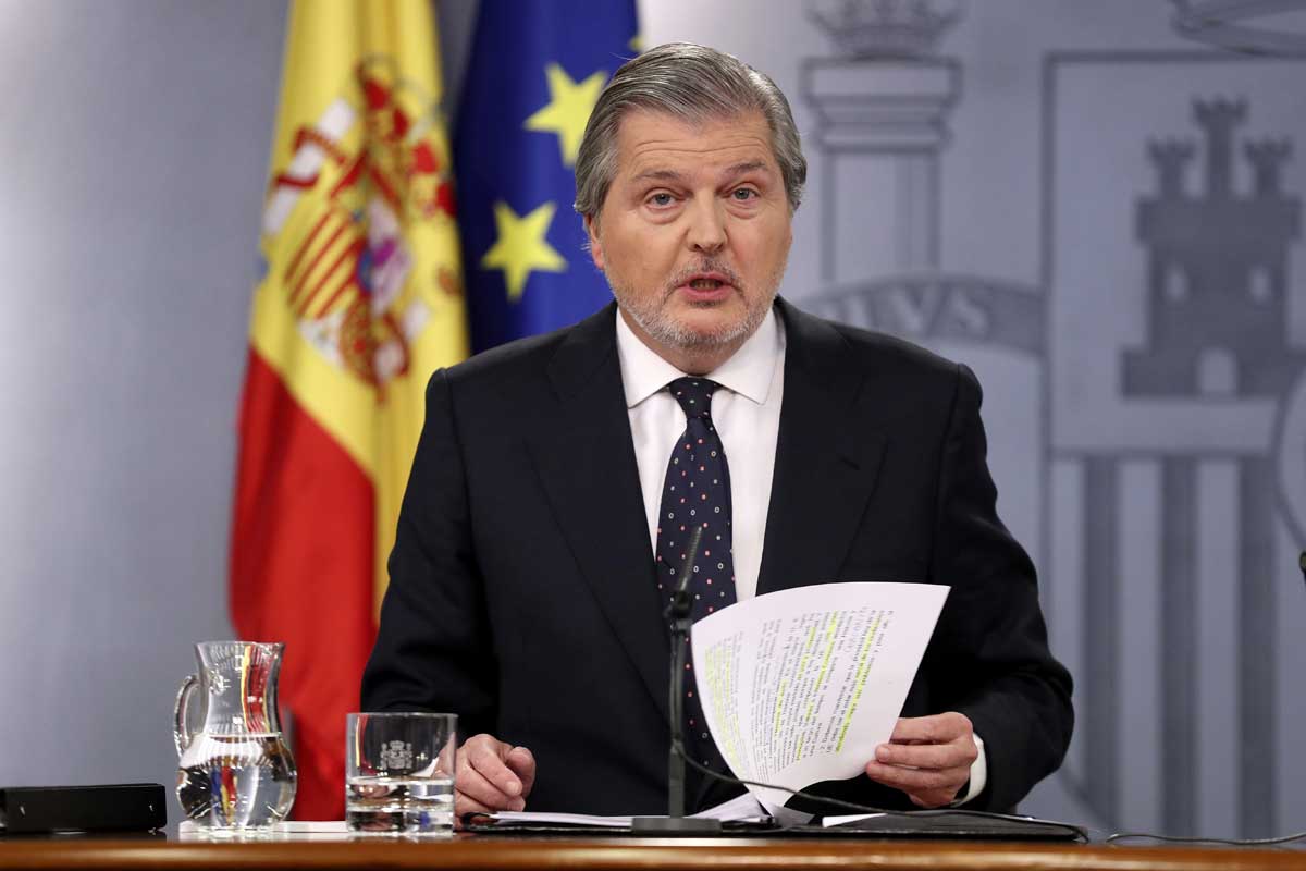 El ministro de Cultura, Íñigo Méndez de Vigo, durante una rueda de prensa tras el Consejo de Ministros