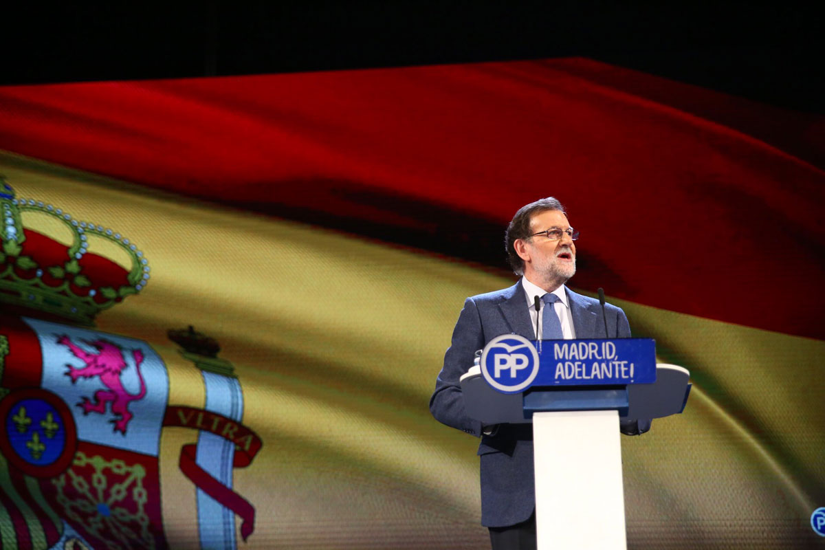 Mariano Rajoy durante su intervención en el Congreso del Partido Popular de Madrid.
