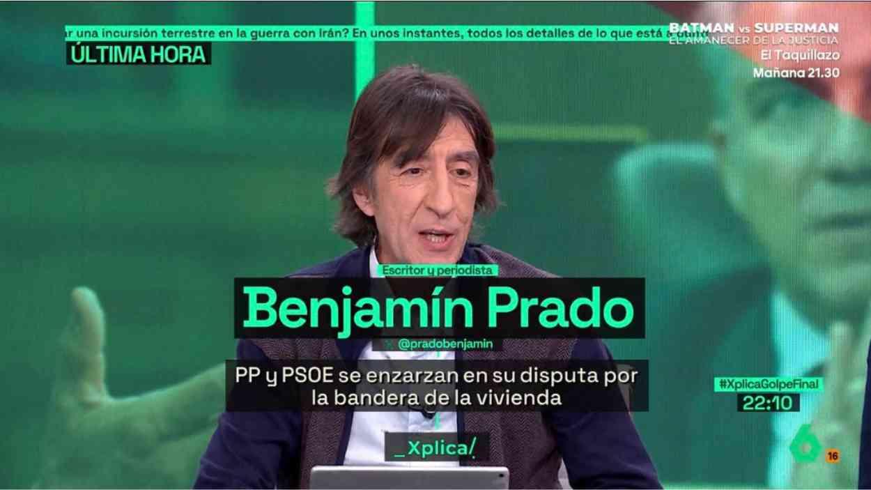 Benjamín Prado durante su intervención en el programa de laSexta Xplica. LaSexta.