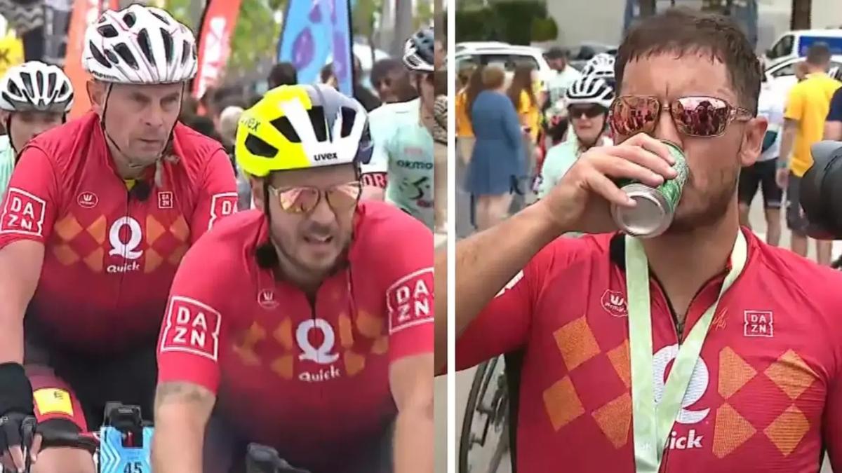 Eden Hazard durant y después de la carrera| @TouchlineX