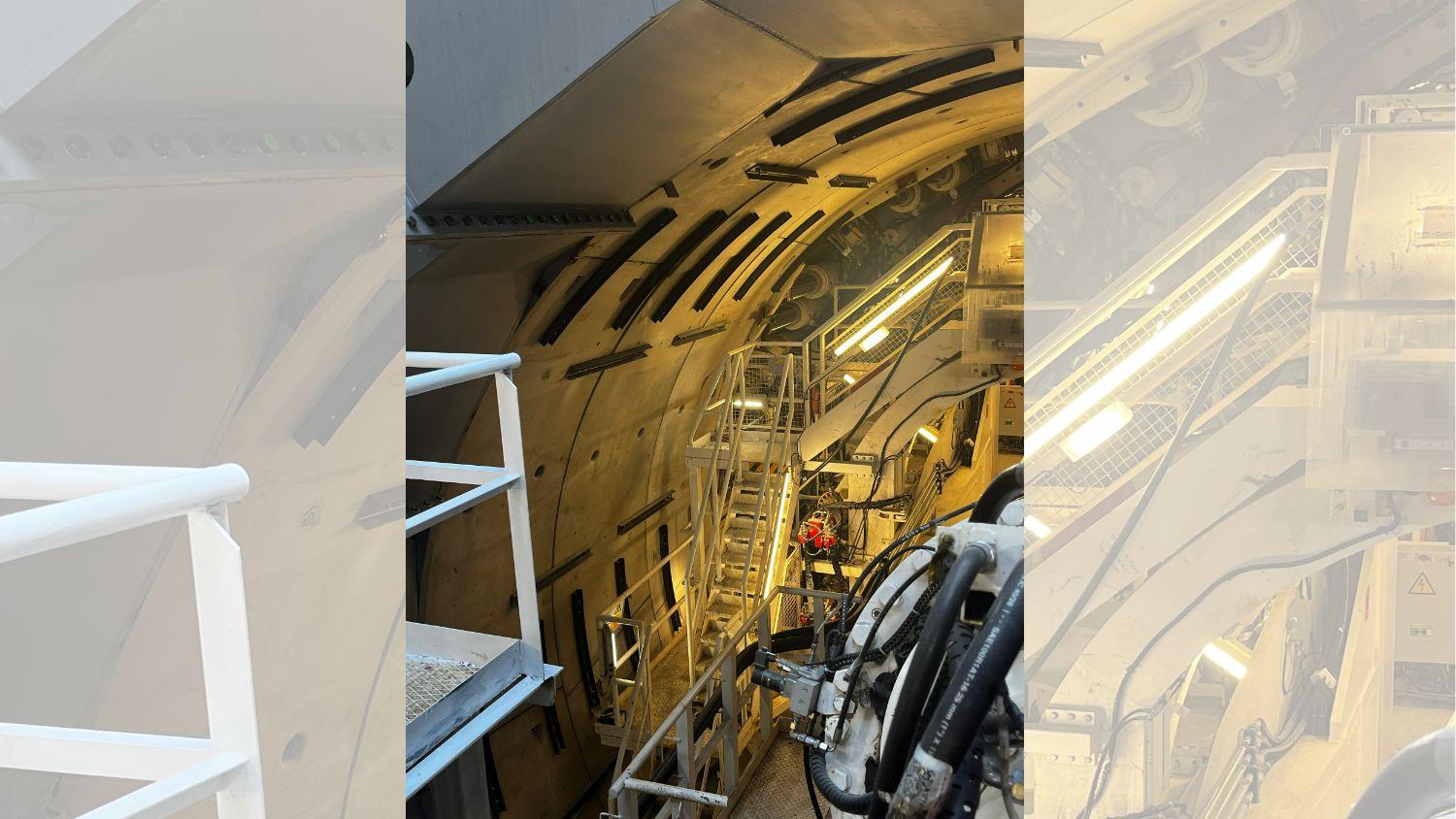 Esos anillos de hormigón conforman el revestimiento del túnel