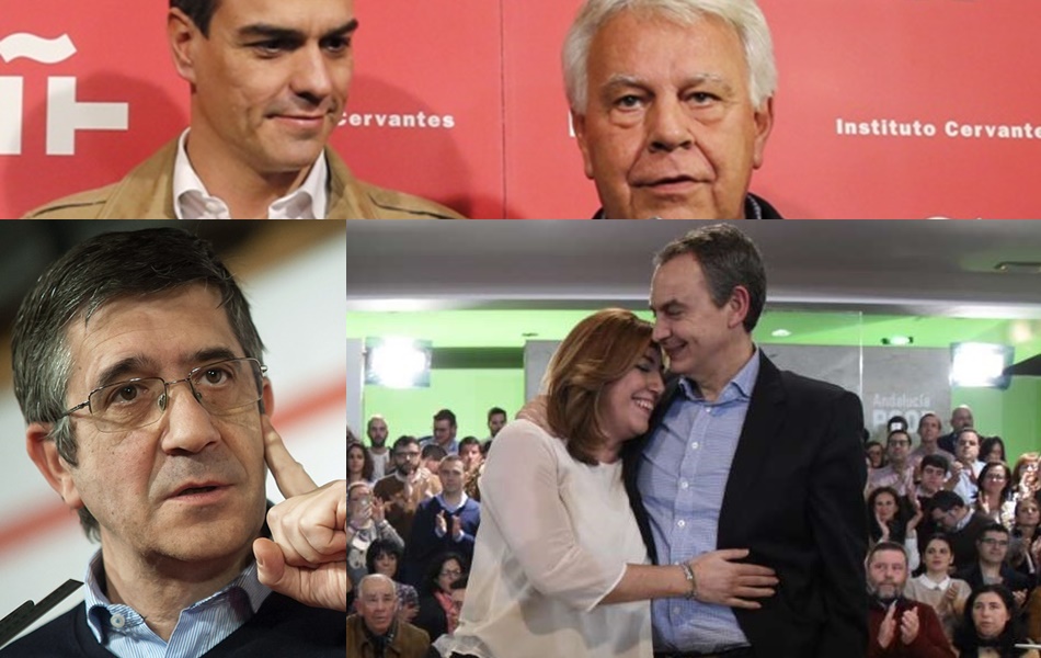 Pedro Sánchez, Felipe González, Patxi López, Susana Diaz y José Luis Rodríguez Zapatero.