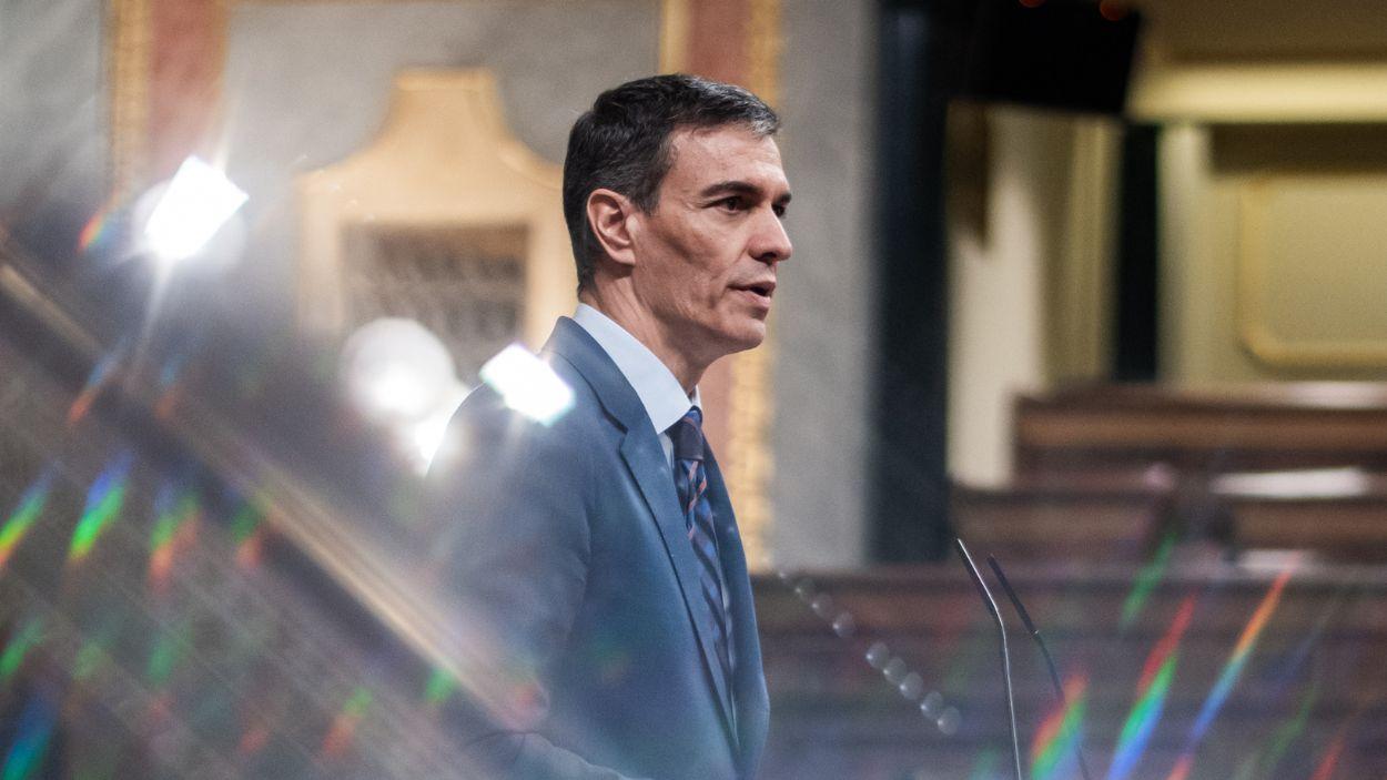 El presidente del Gobierno, Pedro Sánchez, durante una intervención parlamentaria en el Congreso de los Diputados en marzo de 2026. EP.