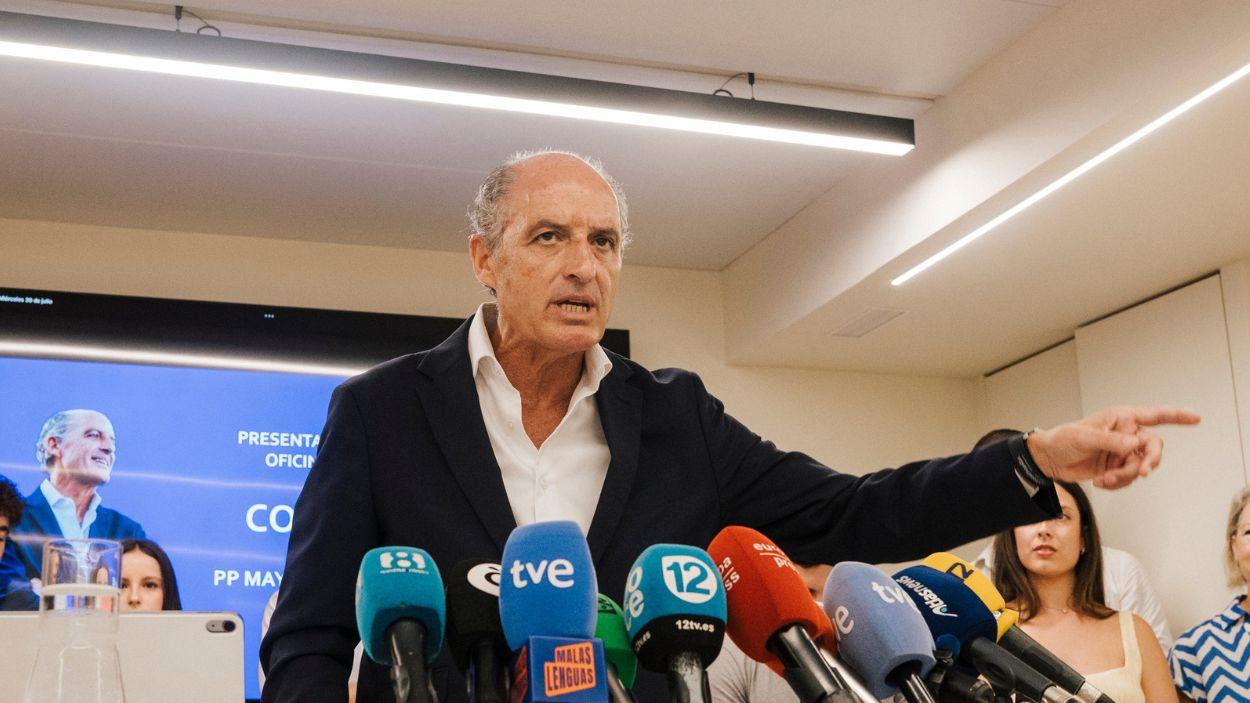 El expresidente de la Generalitat y del PPCV Francisco Camps, durante la presentación de su equipo para el próximo Congreso Regional del PPCV. EP.