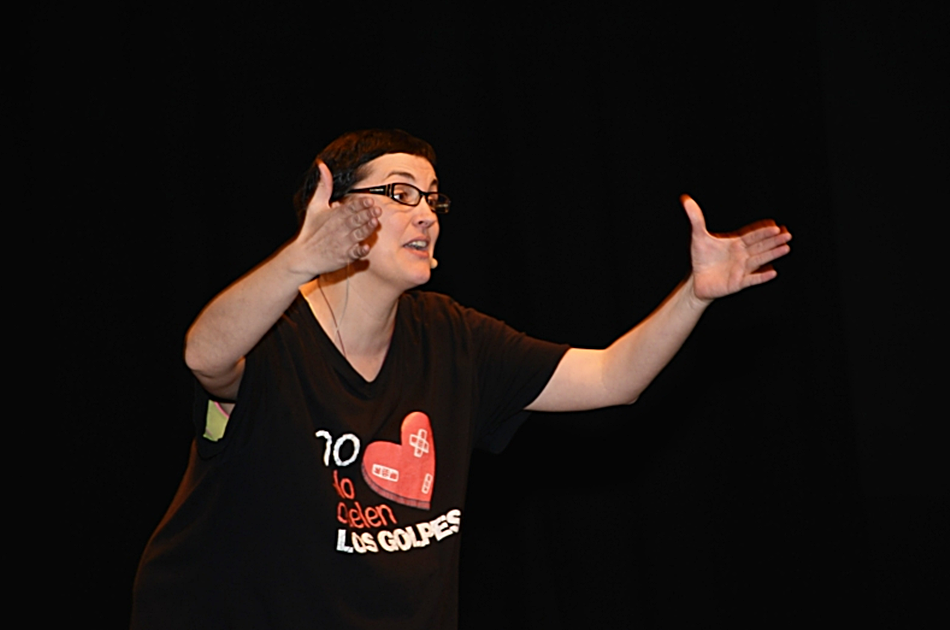 Pamela Palenciano durante su representación en la ciudad madrileña de Coslada hace un par de semanas. 