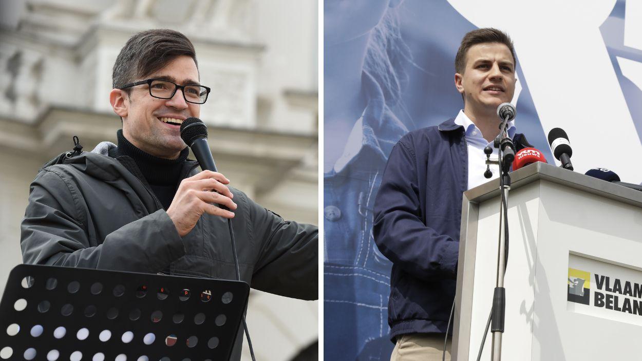 El activista, Martin Sellner y Dries Van Langenhove, dos de los organizadores de la cumbre de Oporto. EP.