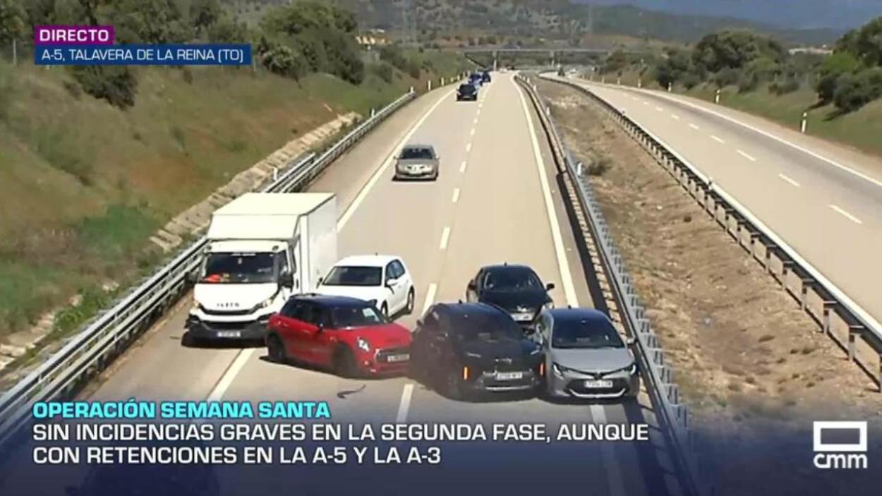 Imagen del accidente captado en pleno directo por las cámaras de Castilla-La Mancha Media (CMM).