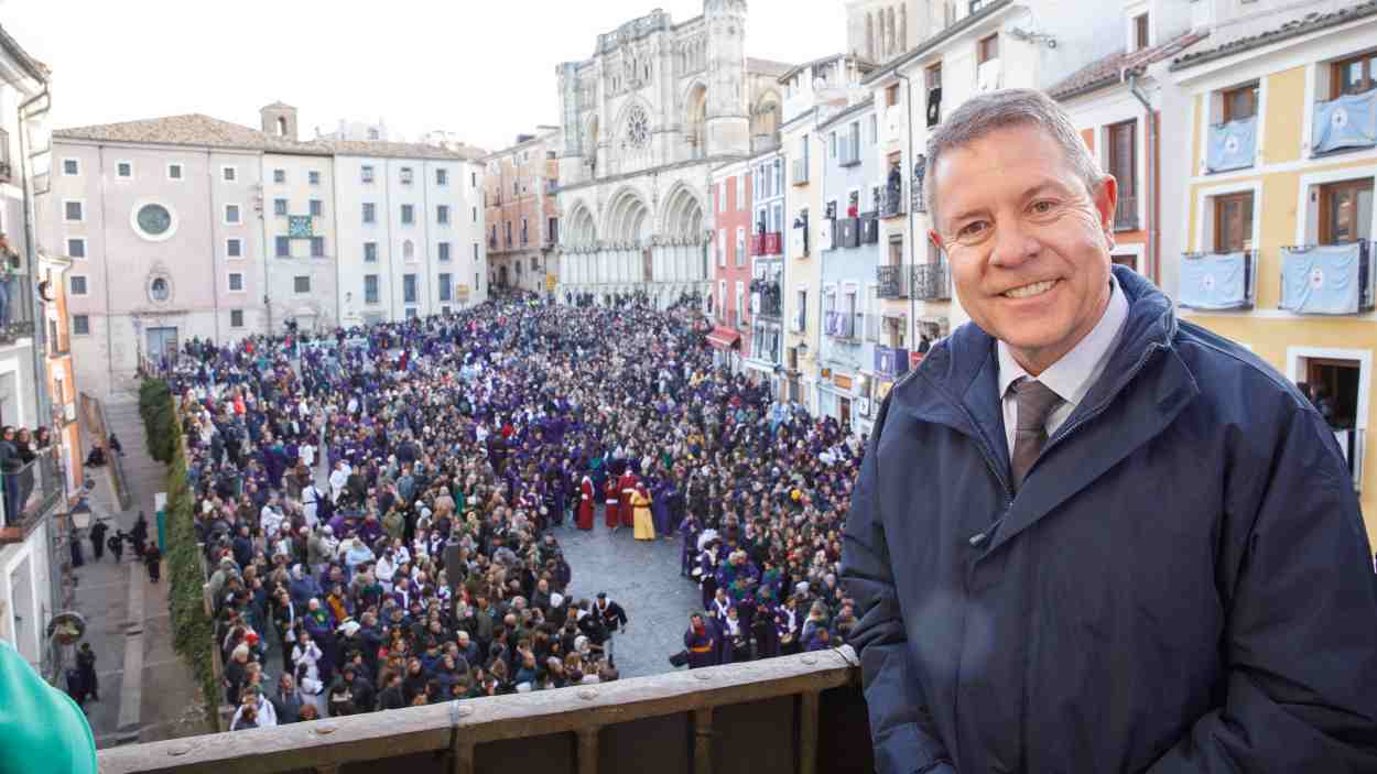El presidente de Castilla-La Mancha, Emiliano García-Page, en Las Turbas de Cuenca. JCCM.