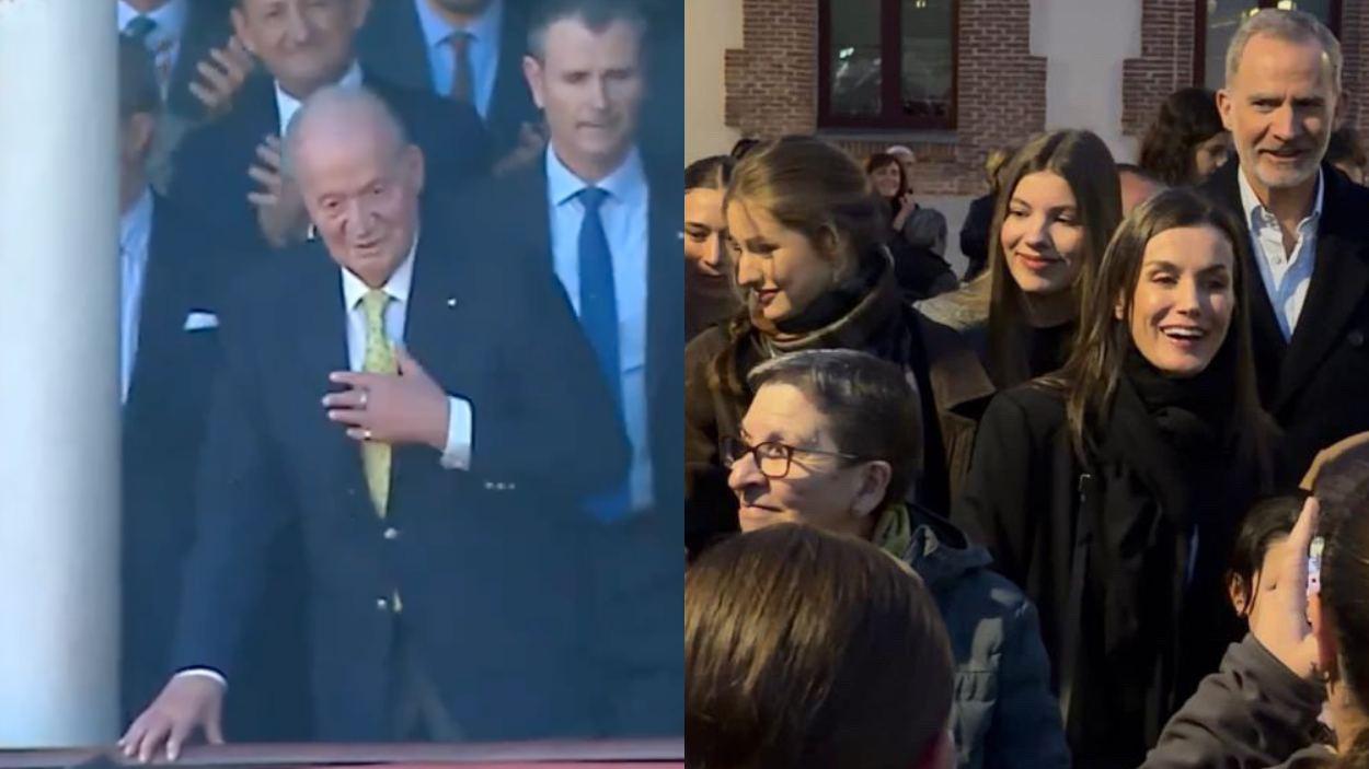 El rey emérito, Juan Carlos I, y los Reyes, Felipe VI y Letizia (REDES SOCIALES)