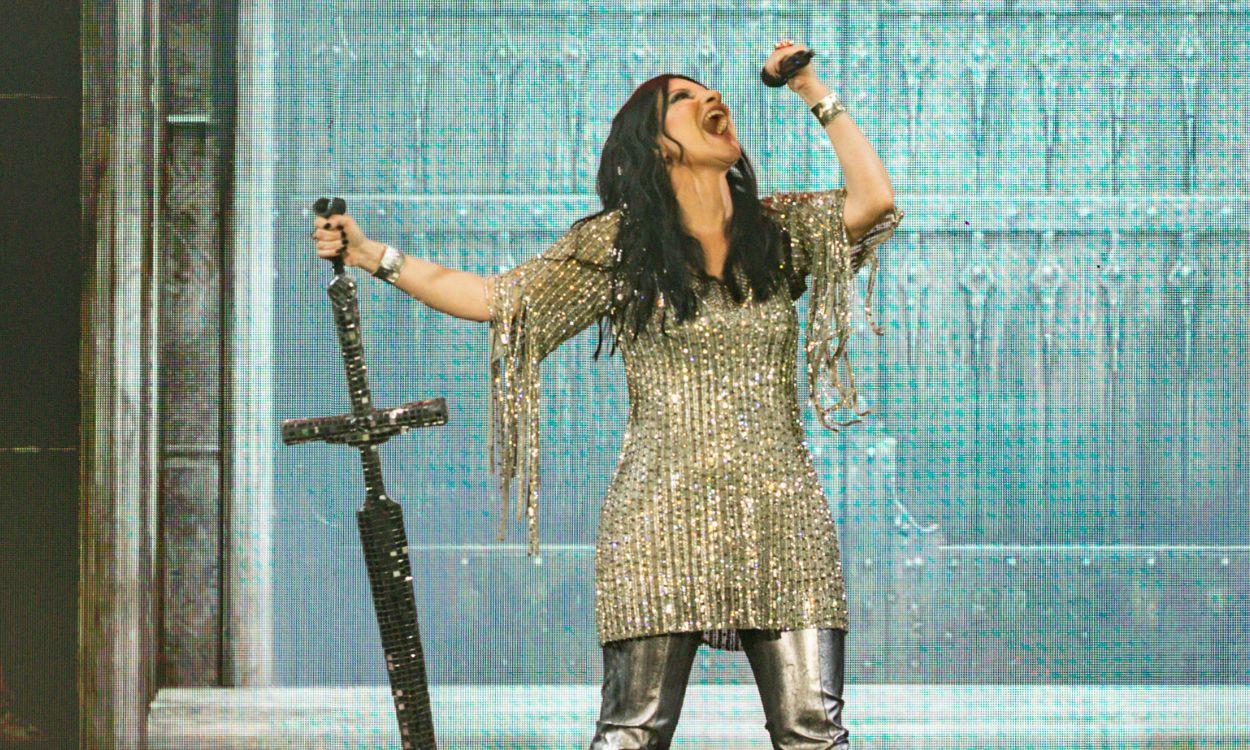 La cantante Laura Pausini durante su concierto en el Movistar Arena, a 6 de abril de 2026, en Madrid (España).