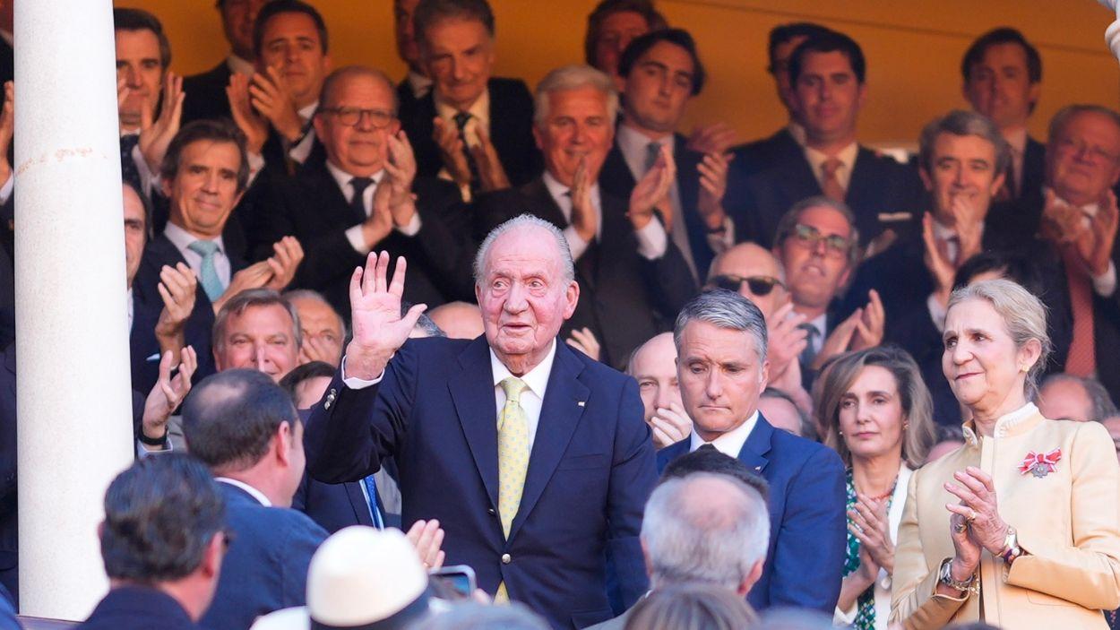El Rey emérito este fin de semana en la Plaza de la Maestranza se Sevilla. (Foto: EP)