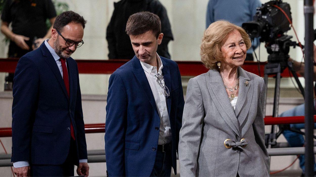 José Pablo López y la reina Sofía en el aniversario de Radio Clásica. RTVE