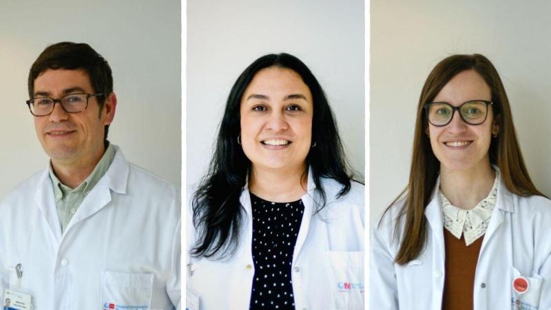 El Dr. Alberto Velasco, la Dra. Carolina Miranda y la Dra. Marina Menéndez, del Hospital Universitario Rey Juan Carlos.