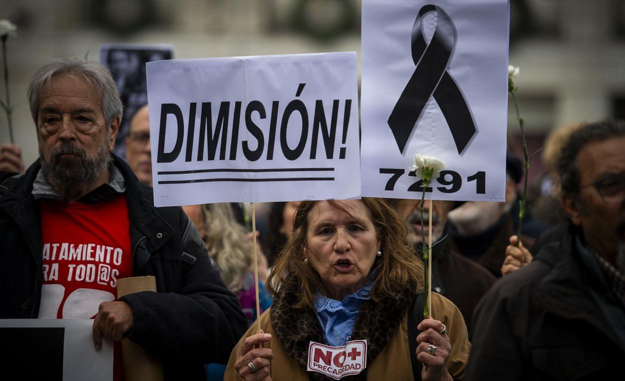 Manifestación por las residencias de mayores de Madrid. EP