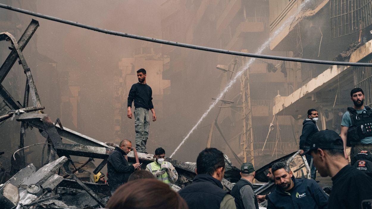Una localización de la ciudad de Beirut (Líbano) devastada tras un bombardeo de Israel. EP.