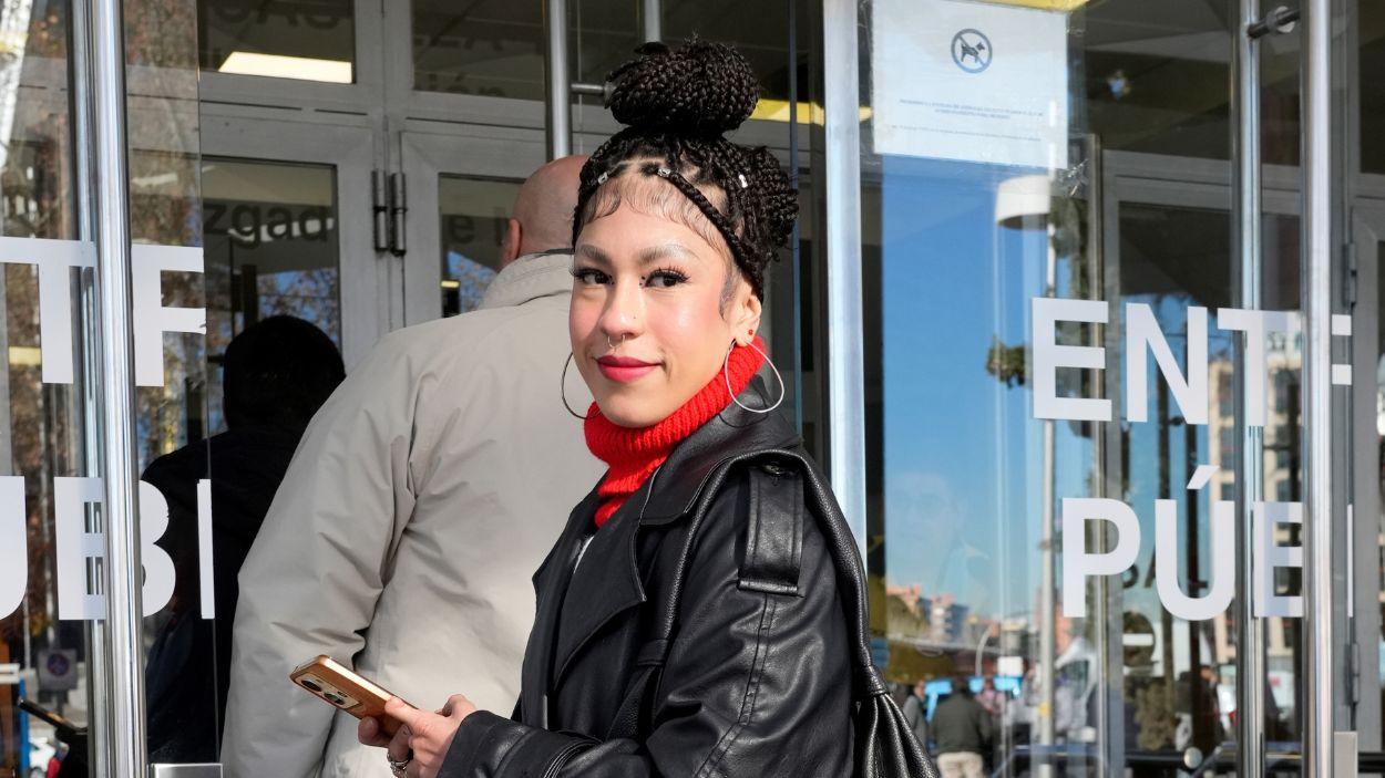 Lesly Ochoa a su llegada a los juzgados de Plaza de Castilla. EP.