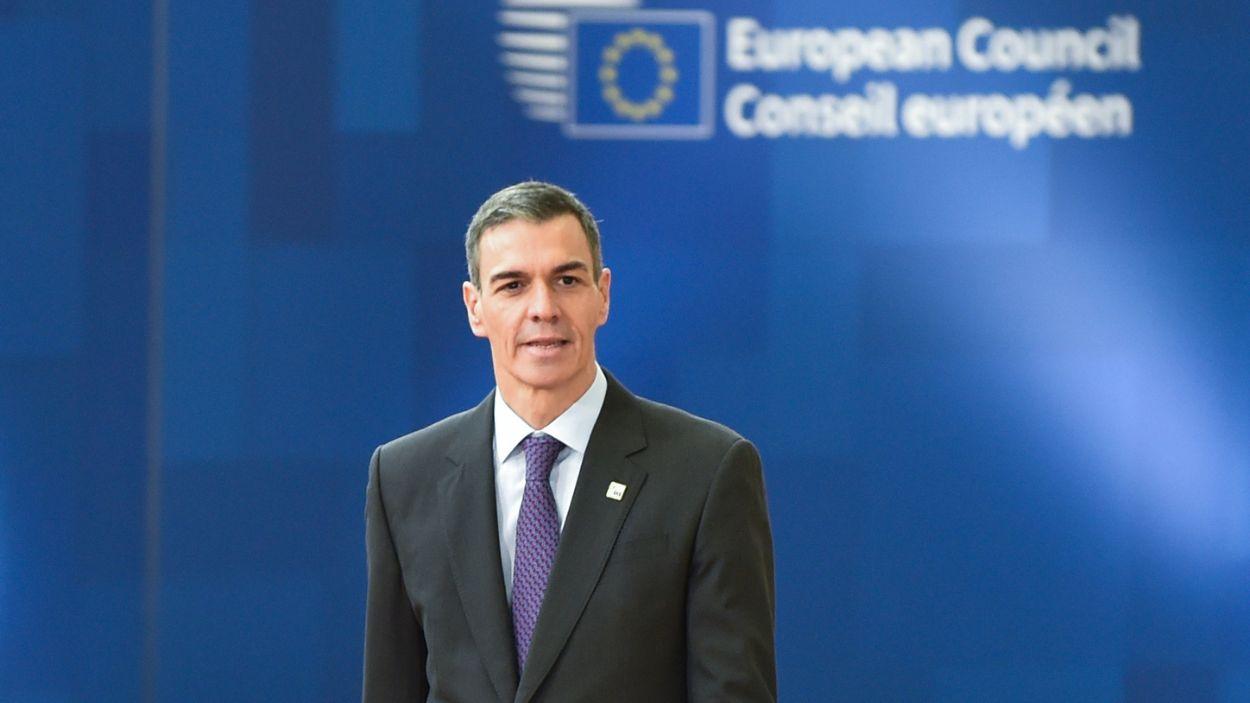 El presidente del Gobierno, Pedro Sánchez, durante la celebración de un Consejo Europeo en Bruselas (Bélgica). EP.