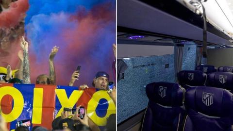 Lluvia de piedras y cristales rotos: el infierno del autobús del Atlético en su llegada al Camp Nou