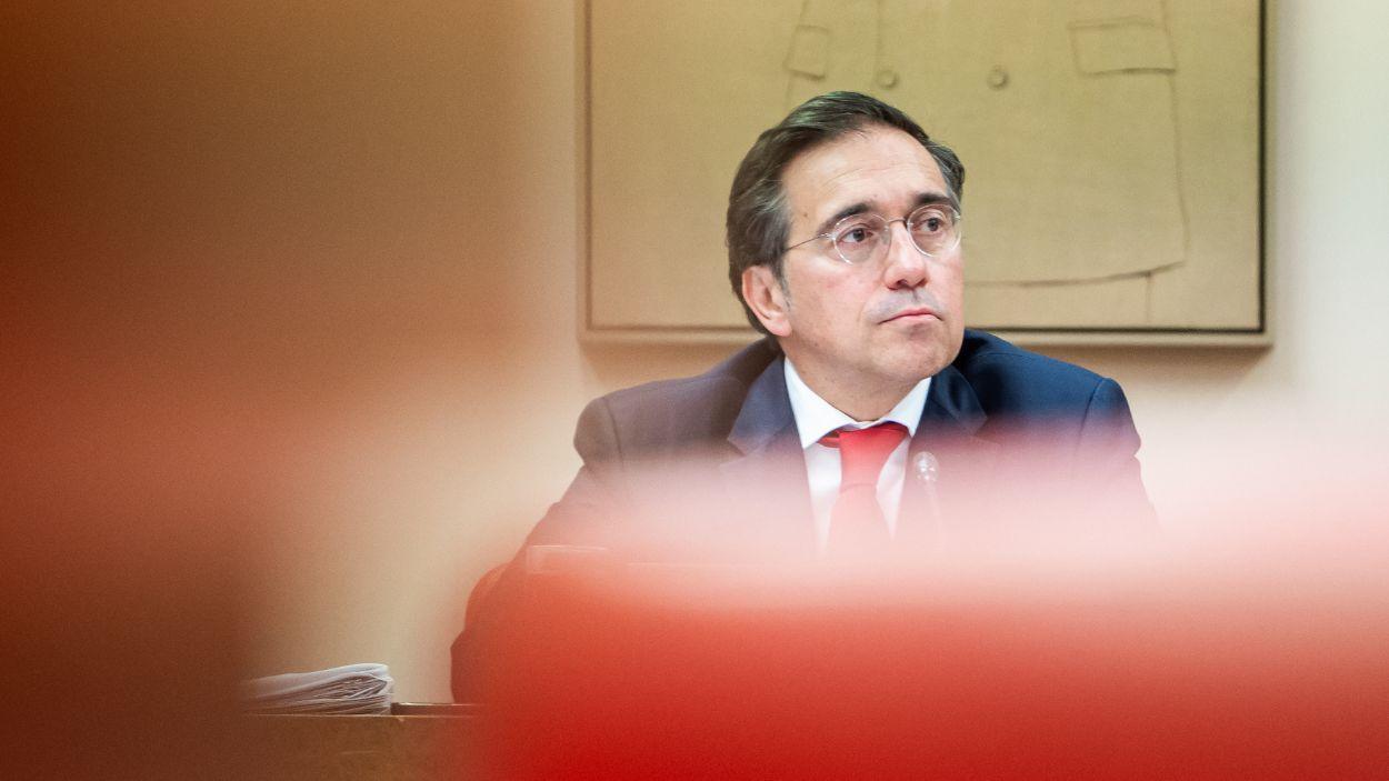 El ministro de Asuntos Exteriores, Unión Europea y Cooperación, José Manuel Albares, comparece ante la Comisión de Asuntos Exteriores, en el Congreso, a 9 de abril de 2026, en Madrid. EP.