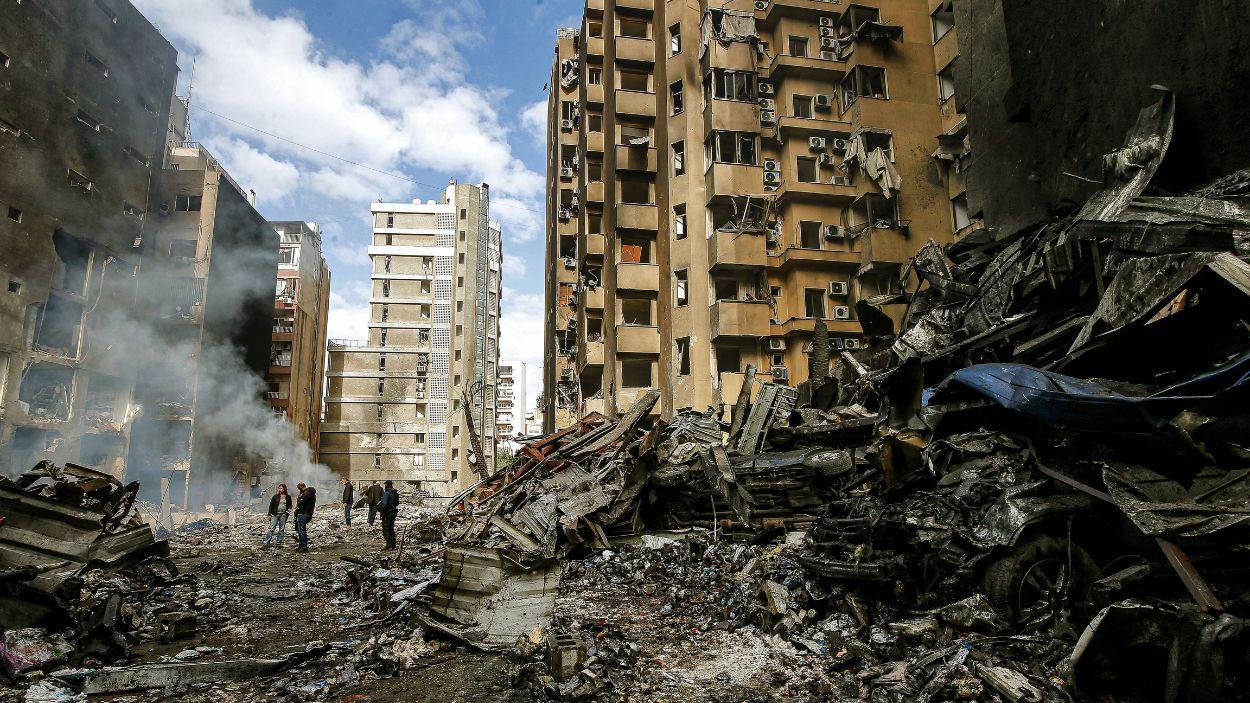 Beirut, capital de Líbano, tras un ataque de Israel en abril de 2026. EP.