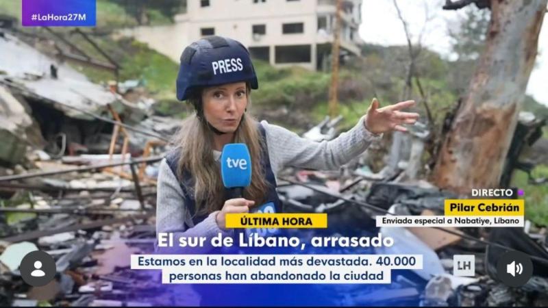 Pilar Cebrián, enviada especial de TVE. TVE