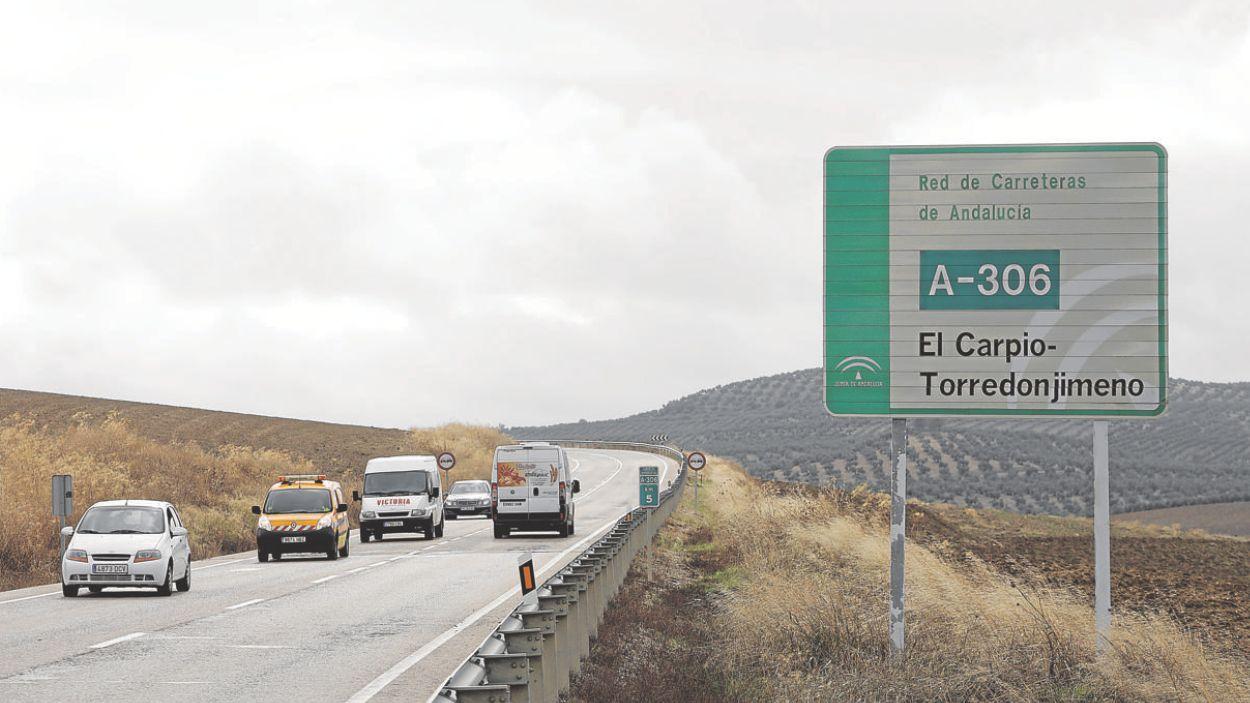 Imagen de la carretera A 306 que conecta Jaén con Córdoba