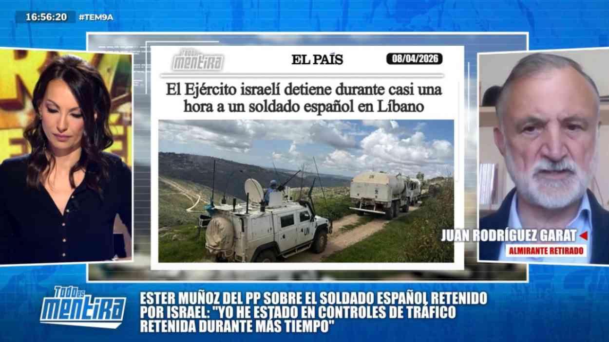 El almirante Rodríguez Garat durante su intervención en 'Todo es Mentira'. Cuatro