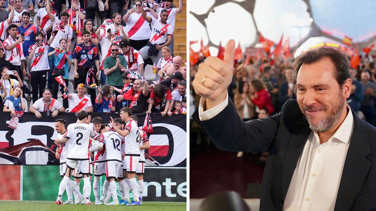 El ministro de Transportes, Óscar Puente y su guiño al Rayo. EP.