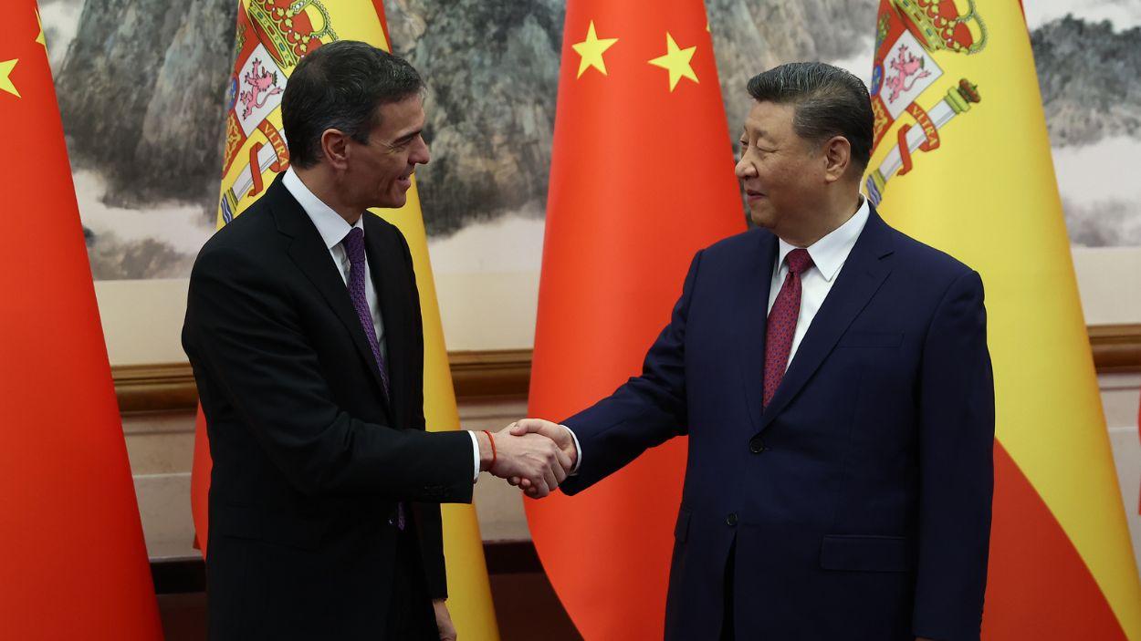 Pedro Sánchez y Xi Jinping. EP.