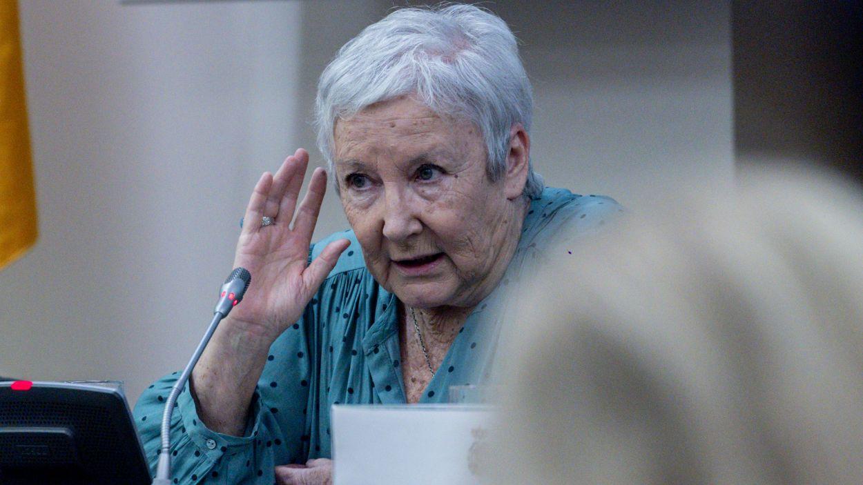 La periodista Teresa Aranguren, durante el acto ‘Informar y morir en Gaza’, en el Congreso de los Diputados. EPArchivo.