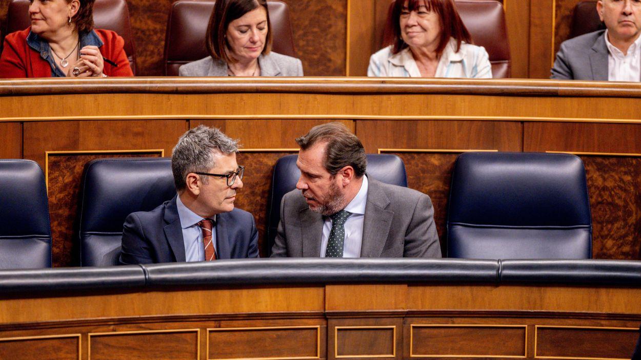 El ministro de la Presidencia, Félix Bolaños y el ministro de Transportes, Óscar Puente. EP.