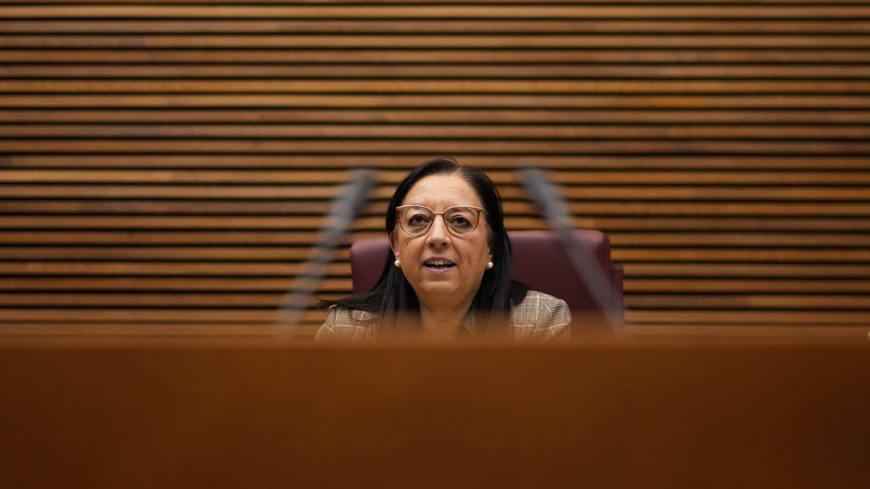 La presidenta de les Corts Valencianas y miembro de Vox, Llanos Massó. EP.