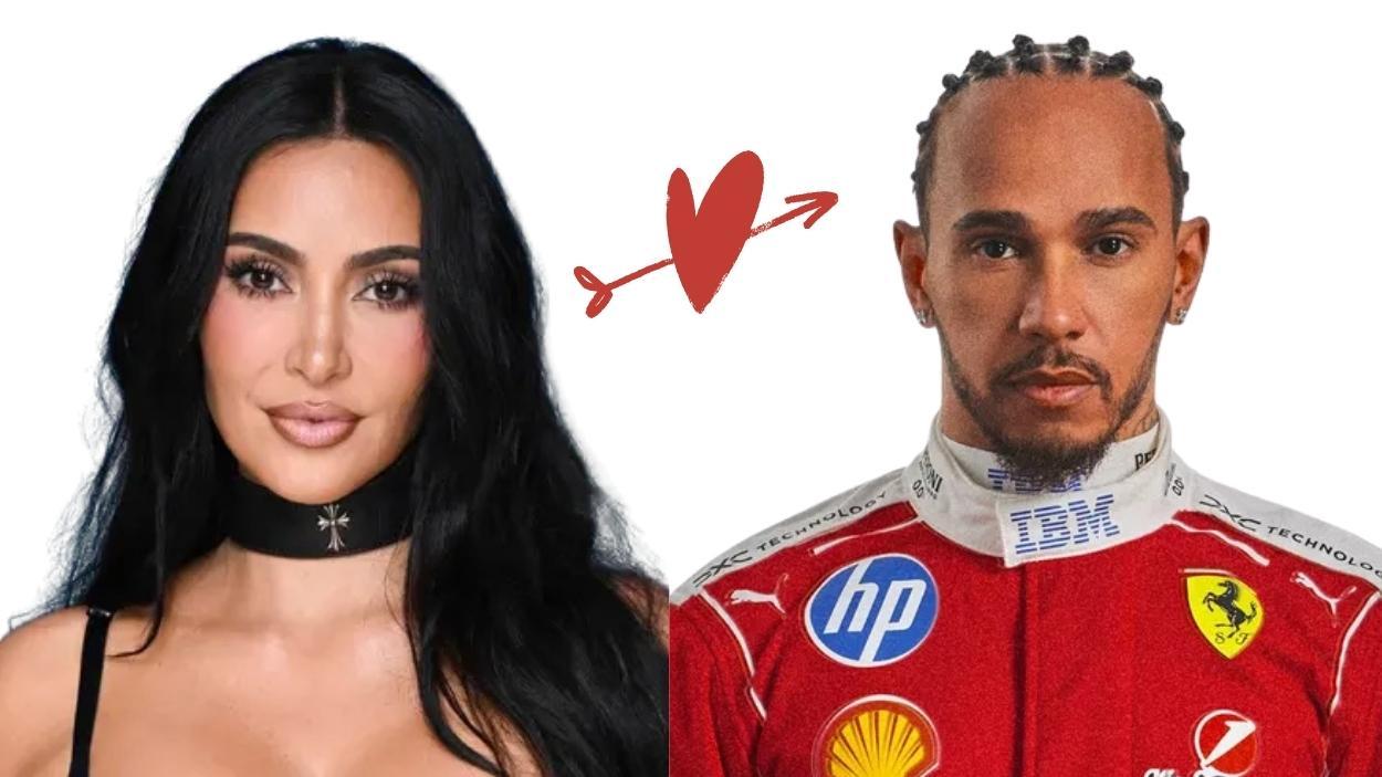 Kim Kardashian y Lewis Hamilton. Fotomontaje.