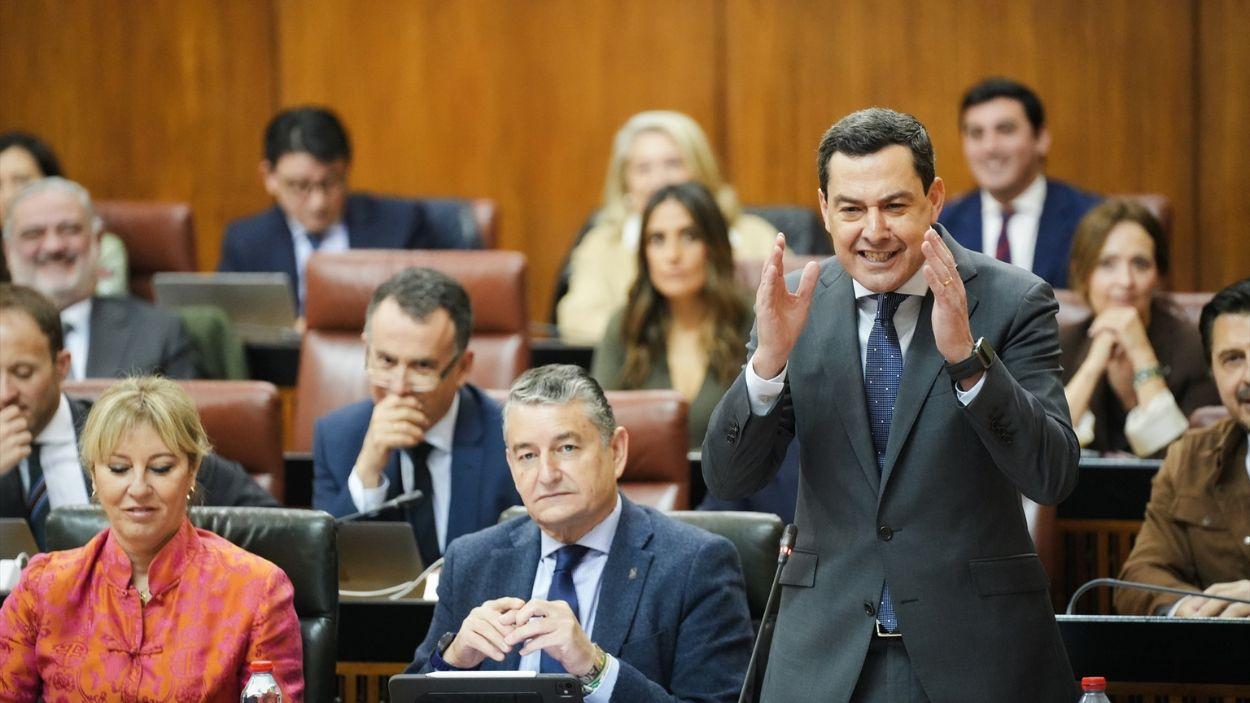 Presidente de la Junta de Andalucía, Moreno Bonilla, en el Parlamento andaluz / EP