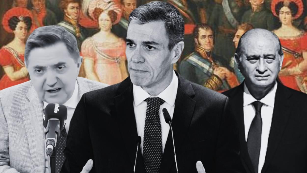 Pedro Sánchez junto a Federico Jiménez Losantos y Jorge Fernández Díaz (Elaboración propia)
