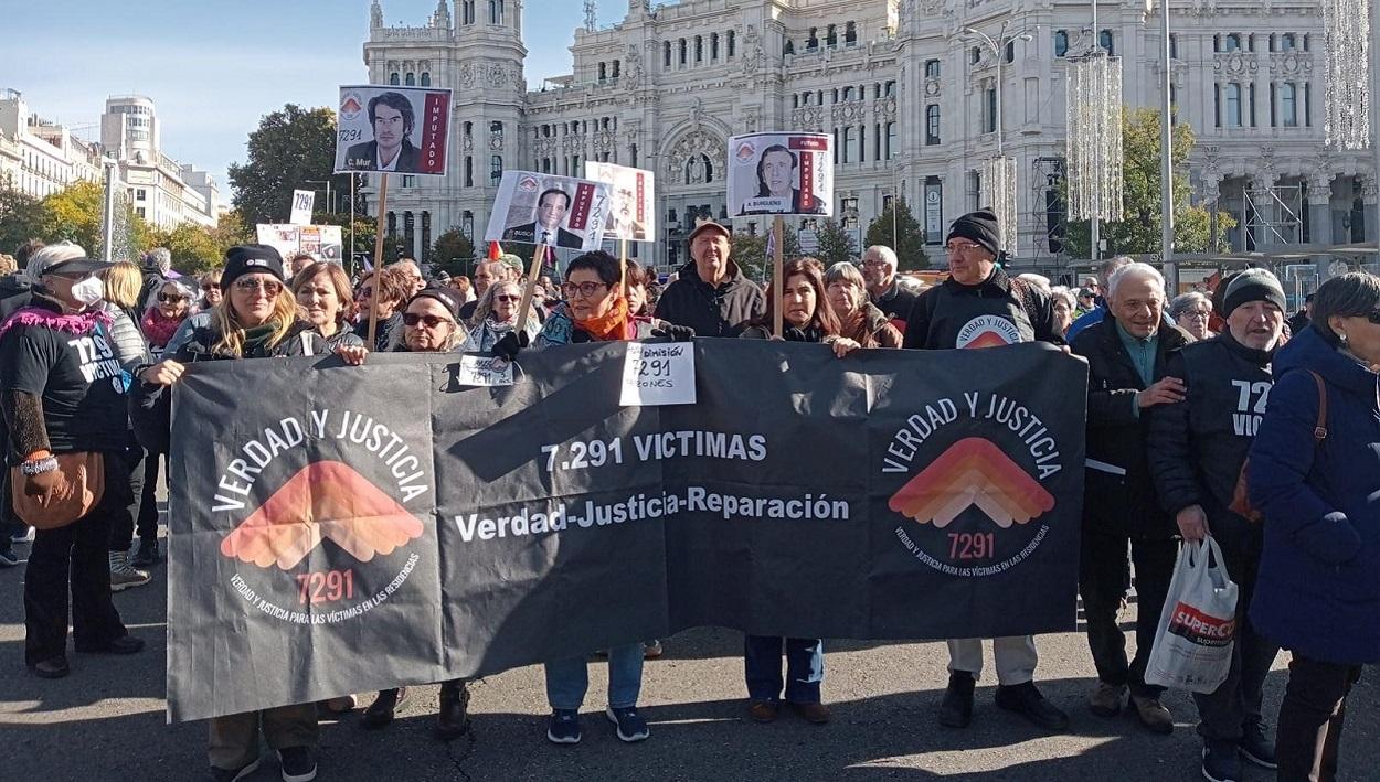 Protesta por las 7291 personas fallecidas en residencias de Madrid en pandemia. Imagen cedida.