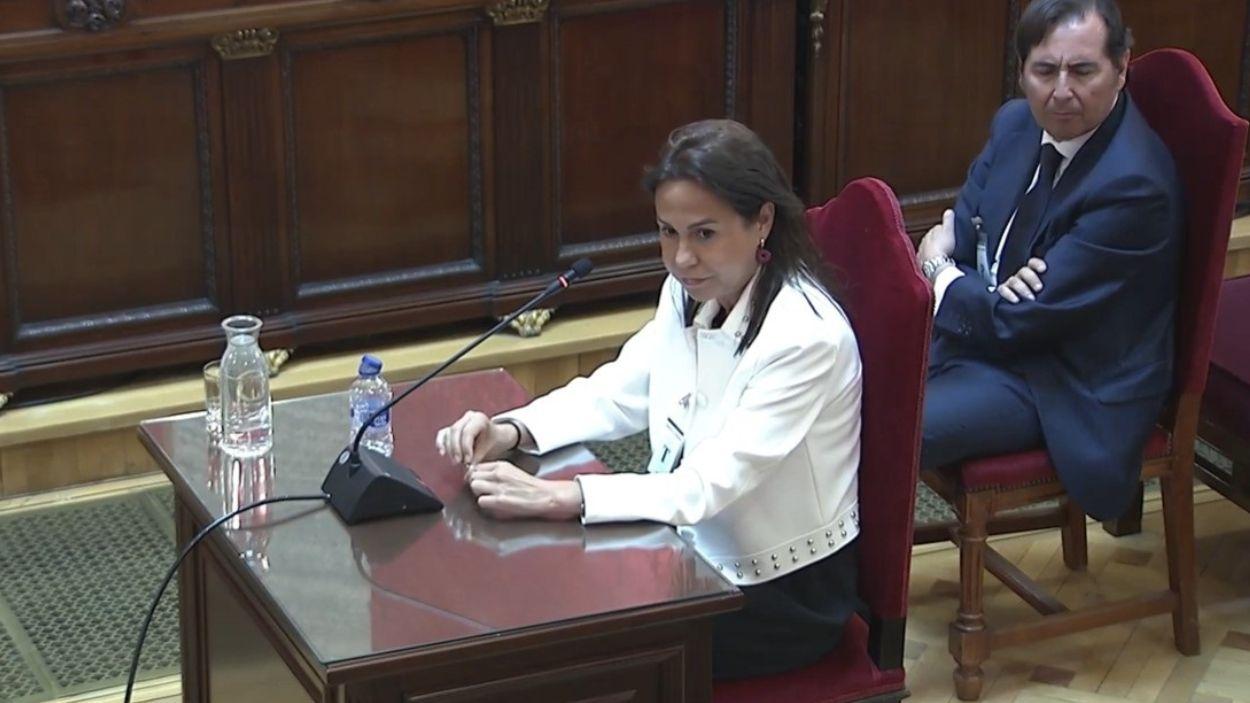 La expresidenta de Adif Isabel Pardo de Vera, durante su declaración como testigo en el Tribunal Supremo en el juicio de las mascarillas. EP.
