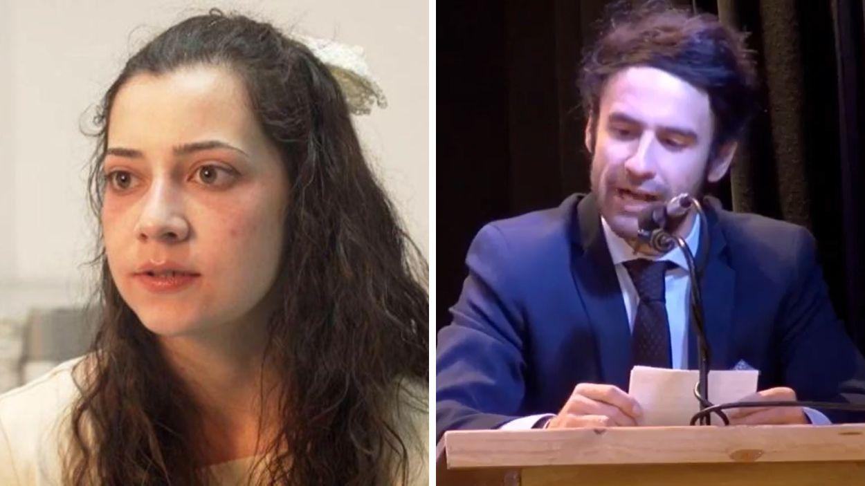 Noelia Castillo y el youtuber que pronunció el discurso en la presentación del cartel de la Feria Taurina de Algeciras
