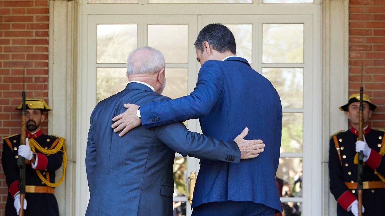 Lula da Silva y Pedro Sánchez durante un encuentro de ambos en La Moncloa. EP/Archivo.