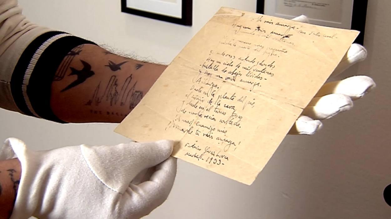 Los versos del poema inédito de Federico García Lorca (RTVE)