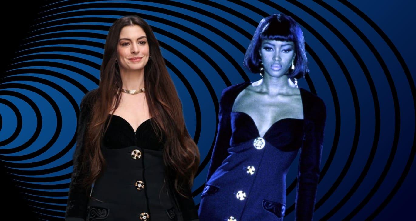 Anne Hathaway por Versace archivo del 1991