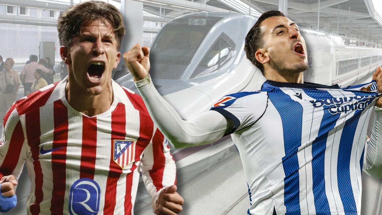 Giualiano Simeone, Mikel Oyarzabal y un tren AVE de Renfe