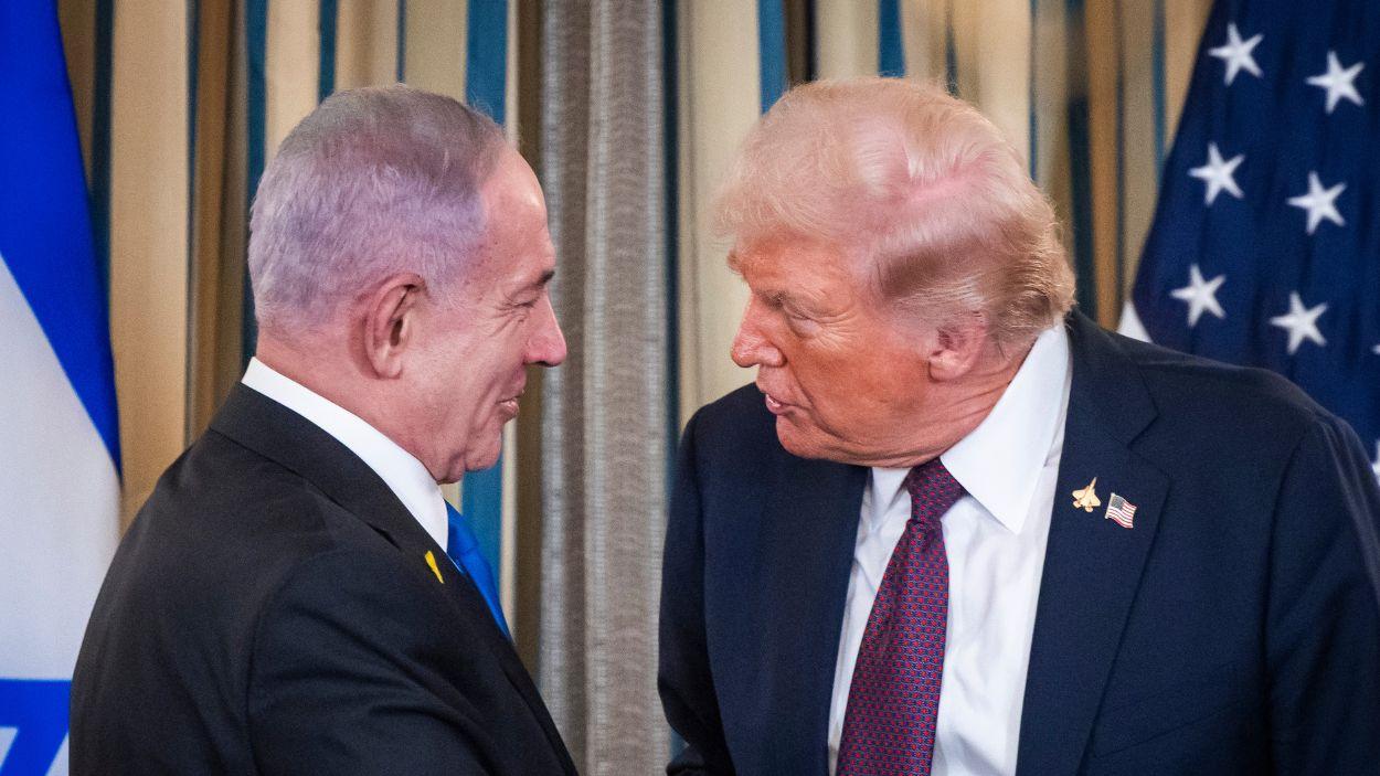 El presidente de Estados Unidos, Donald Trump, y el primer ministro de Israel, Benjamín Netanyahu, durante una reunión en septiembre de 2025 en Washington. EP.