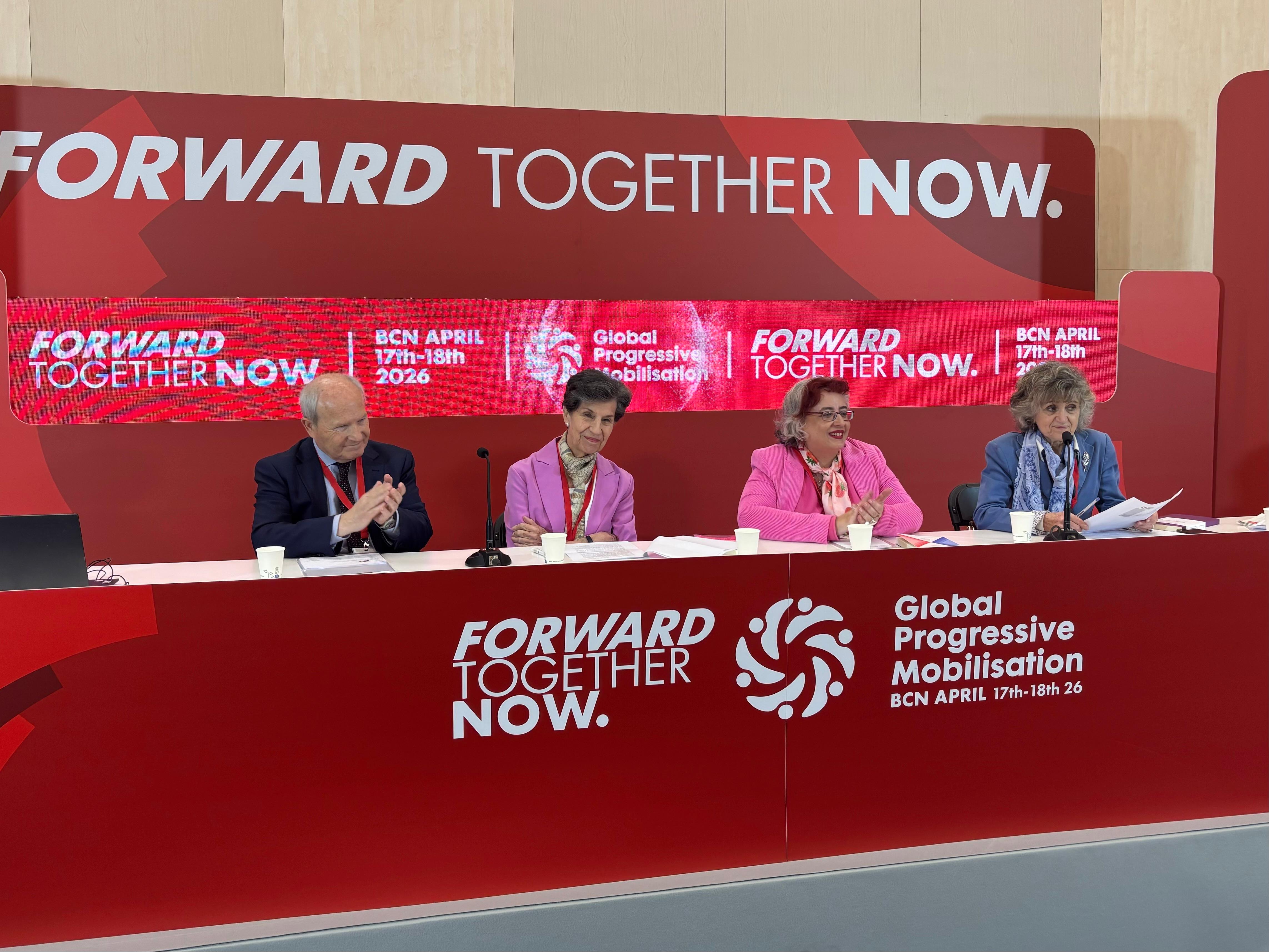 La política e hija del expresidente chileno Salvador Allende, Isabel Allende, en un panel de la Global Progressive Mobilisation. EP