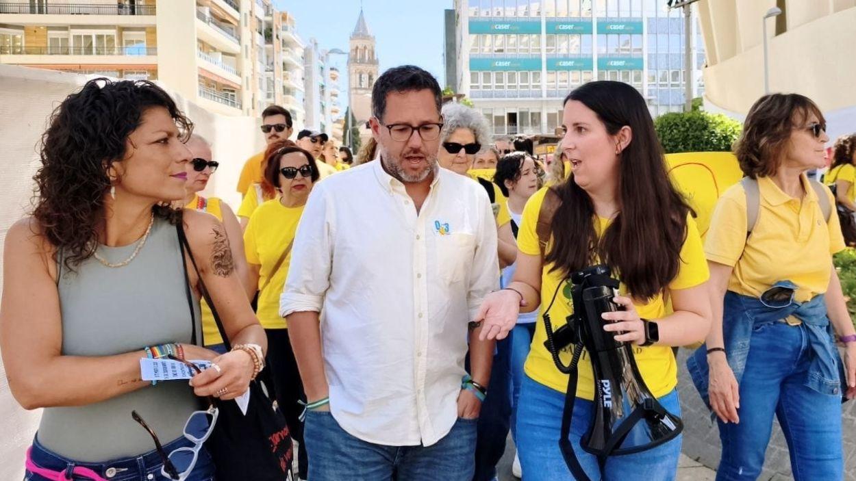 El candidato de Adelante Andalucía, José Ignacio García, en una concentración de trabajadoras de educación infantil en Las Setas de Sevilla / Adelante Andalucía