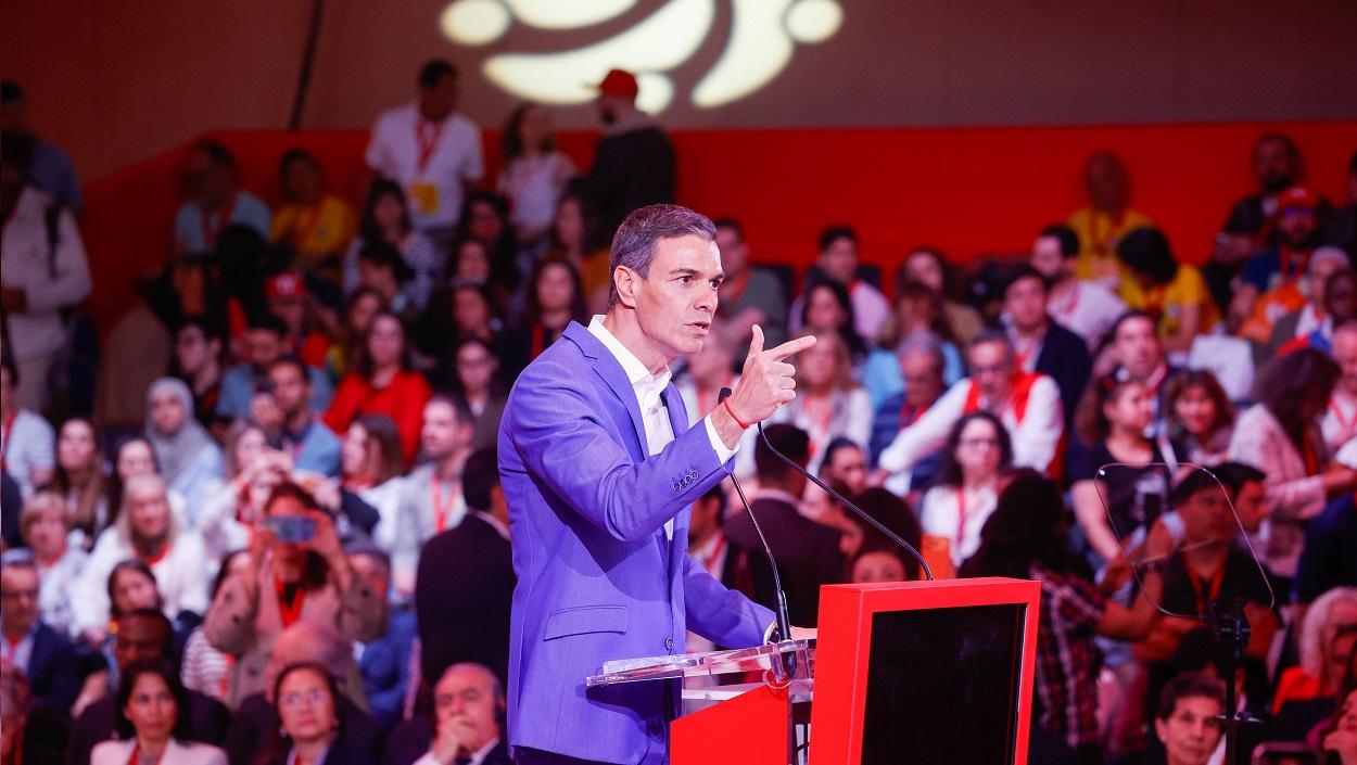 El presidente del Gobierno, Pedro Sánchez, en la Global Progressive Mobilisation. EP
