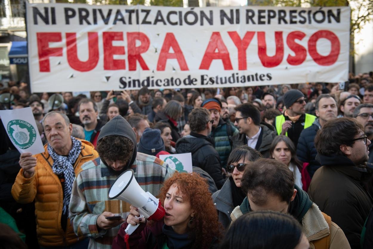 Protestas contra los recortes en educación de Isabel Díaz Ayuso