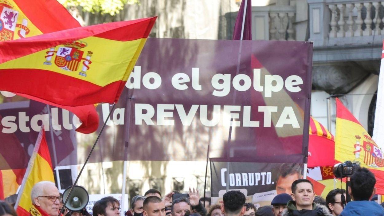 Manifestación de Revuelta en la calle Ferraz de Madrid. EP.
