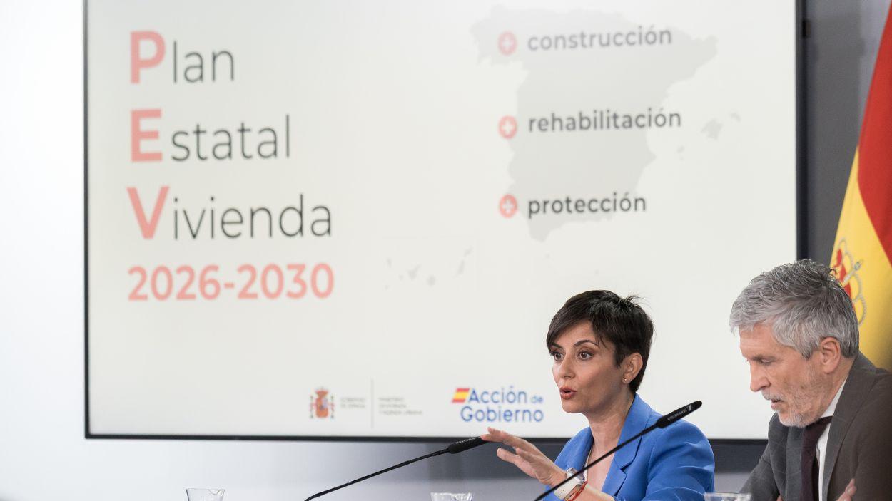 La ministra de Vivienda y Agenda Urbana, Isabel Rodríguez, durante una rueda de prensa posterior al Consejo de Ministros. EP.